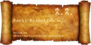 Kerti Krisztián névjegykártya