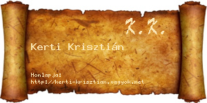 Kerti Krisztián névjegykártya
